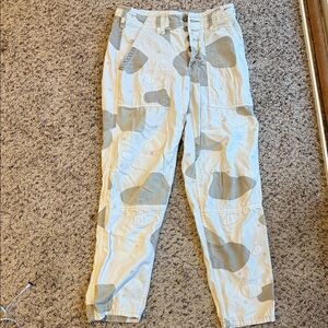 Anthropologie Cream Cargo Pants
